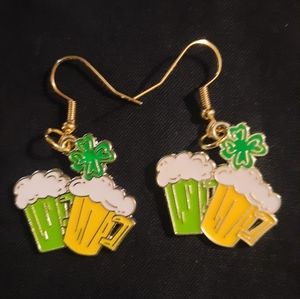 NWOT handmade St Patrick's Day earrings Saint Patties